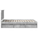 Sengestel med hovedgærde Beton 120 x 200 cm Massiv fyrretræ