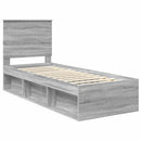 Sengestel med hovedgærde Grå Sonoma 75 x 190 cm Massiv fyrretræ