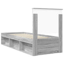 Sengestel med hovedgærde Grå Sonoma 75 x 190 cm Massiv fyrretræ