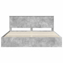 Sengestel med skuffe Beton Grå 200 x 200 cm Ingeniørtræ