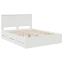 Sengestel med skuffe Hvid 150 x 200 cm Ingeniørtræ