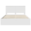 Sengestel med skuffe Hvid 150 x 200 cm Ingeniørtræ