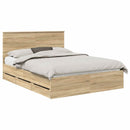 Sengestel med skuffe Sonoma eg 150 x 200 cm Ingeniørtræ