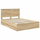 Sengestel med skuffe Sonoma eg 140 x 200 cm Ingeniørtræ