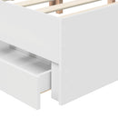 Sengestel med skuffe Hvid 140 x 190 cm Ingeniørtræ