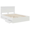 Sengestel med skuffe Hvid 140 x 190 cm Ingeniørtræ