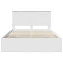 Sengestel med skuffe Hvid 140 x 190 cm Ingeniørtræ