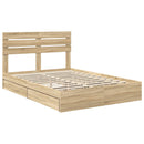 Opbevaringsseng Sonoma eg 140 x 190 cm Konstrueret træ