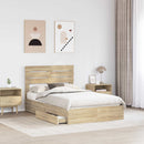 Opbevaringsseng Sonoma eg 120 x 200 cm Konstrueret træ