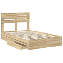 Opbevaringsseng Sonoma eg 120 x 200 cm Konstrueret træ