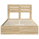 Opbevaringsseng Sonoma eg 120 x 200 cm Konstrueret træ