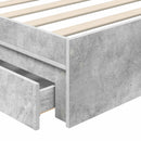 Opbevaringsseng Beton Grå 90 x 190 cm Konstrueret træ