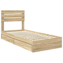 Opbevaringsseng Sonoma eg 75 x 190 cm Konstrueret træ