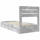 Opbevaringsseng Beton Grå 70 x 190 cm Konstrueret træ