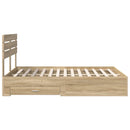 Sengestel med skuffe Sonoma eg 140 x 190 cm Konstrueret træ