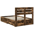 Sengestel med hovedgærde Røget eg 135 x 190 cm Konstrueret træ