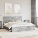 Sengestel med hovedgærde Beton 180 x 200 cm Massiv fyrretræ