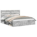 Sengestel med hovedgærde Beton 180 x 200 cm Massiv fyrretræ