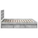 Sengestel med hovedgærde Beton 180 x 200 cm Massiv fyrretræ