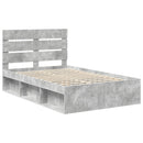 Sengestel med hovedgærde Beton 120 x 190 cm Massiv fyrretræ