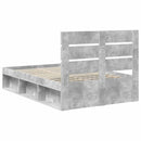 Sengestel med hovedgærde Beton 120 x 190 cm Massiv fyrretræ