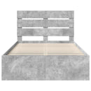 Sengestel med hovedgærde Beton 120 x 190 cm Massiv fyrretræ