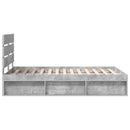 Sengestel med hovedgærde Beton 120 x 190 cm Massiv fyrretræ