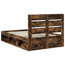 Sengestel med hovedgærde Røget eg 120 x 190 cm Massiv fyrretræ