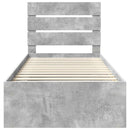 Sengestel med hovedgærde Beton Grå 100 x 200 cm Massiv fyrretræ