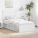 Sengestel med hovedgærde Hvid 90 x 200 cm Massiv fyrretræ