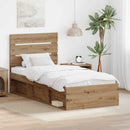 Sengestel med hovedgærde Artisan eg 90 x 200 cm Massiv fyrretræ