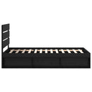 Sengestel med hovedgærde Sort 90 x 190 cm Massiv fyrretræ