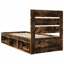 Sengestel med hovedgærde Røget eg 90 x 190 cm Massiv fyrretræ