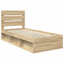 Sengestel med hovedgærde Sonoma eg 75 x 190 cm Massiv fyrretræ