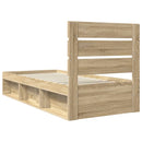 Sengestel med hovedgærde Sonoma eg 75 x 190 cm Massiv fyrretræ
