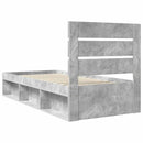 Sengestel med hovedgærde Beton Grå 75 x 190 cm Massiv fyrretræ