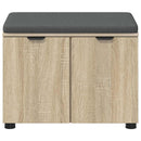 Hallbænk med dør Sonoma eg 60 x 38 x 46 cm Kunstigt træ og stof