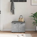 Hallbænk med pude BetonGrå 60 x 38 x 46 cm Kunstigt træ og stof