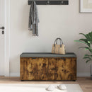 Hallbænk med dør Røget Eg 100 x 38 x 46 cm Kunstigt træ og stof