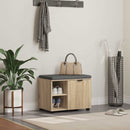 Hallbænk med dør Sonoma eg 60 x 38 x 46 cm Kunstigt træ og stof