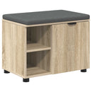 Hallbænk med dør Sonoma eg 60 x 38 x 46 cm Kunstigt træ og stof