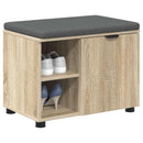 Hallbænk med dør Sonoma eg 60 x 38 x 46 cm Kunstigt træ og stof