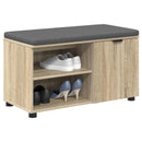 Hallbænk med dør Sonoma eg 80 x 38 x 46 cm Kunstigt træ og stof
