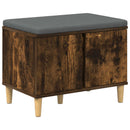 Hallbænk med pude Røget Eg 60 x 38 x 46 cm Kunstigt træ og stof