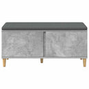 Hallbænk med dør BetonGrå 100 x 38 x 46 cm Kunstigt træ og stof