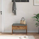 Hallbænk med pude Gammelt træ 63 x 38 x 40 cm