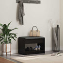 Hallbænk Sort Eg 63 x 38 x 45 cm Kunstigt træ og stof