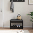 Hallbænk Sort Eg 63 x 38 x 45 cm Kunstigt træ og stof