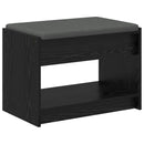 Hallbænk Sort Eg 63 x 38 x 45 cm Kunstigt træ og stof