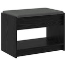 Hallbænk Sort Eg 63 x 38 x 45 cm Kunstigt træ og stof